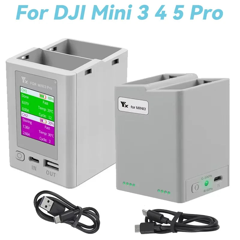 Two-way Display Charging Hub Battery Intelligent Charger for DJI Mini 5 Pro 4 Pro/ Mini 3 Pro Charging Butler Power Bank Drone