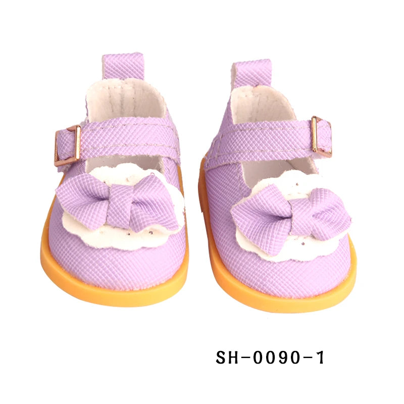 5.5cm Lovely Bow Doll Shoes For 14 Inch American& EXO Doll 1/6 New Mini Shoes Boots Accessories For 32-33 Russia DIY Doll,Nancy