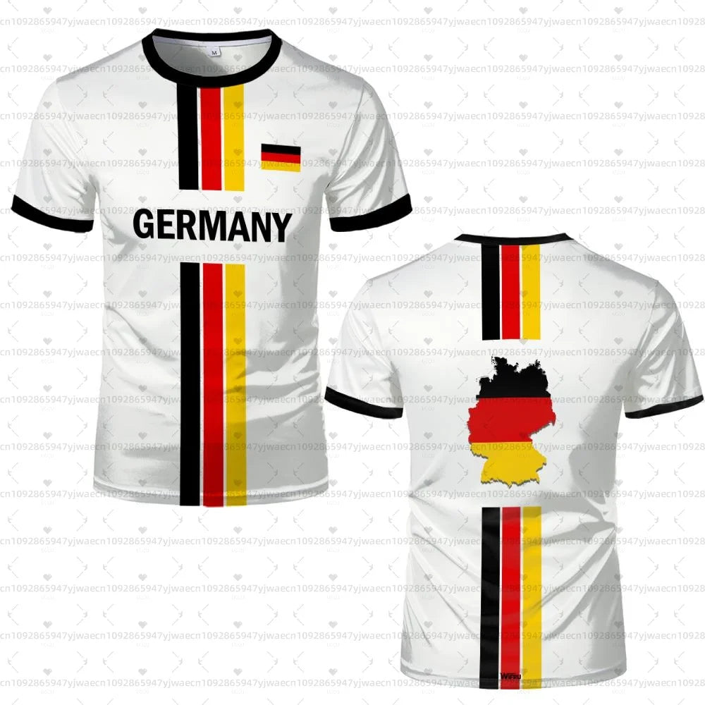2026 men Germany Football Jersey Flag Print T-shirt Men Women Quick Dry Soccer Training Casual Streetwear Short Sleeve Sport Top