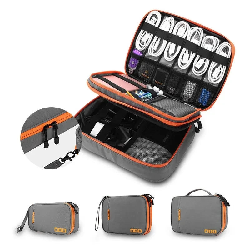 Large Capacity Travel USB Gadget Cable Bag Headphone Storage Box Data Cable Storage Bag Hard Disk Charger Power Bank Organizer