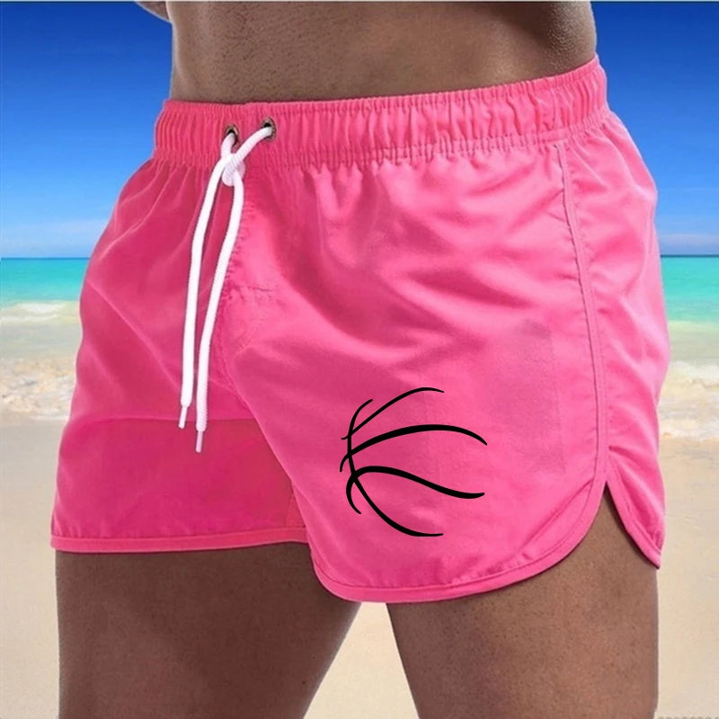 2026 Casual Mens Beach Shorts Print Man Swimwear Summer Daily Elastic Waist Sweatpants Surf Quick Drying Swimming Sports Shorts