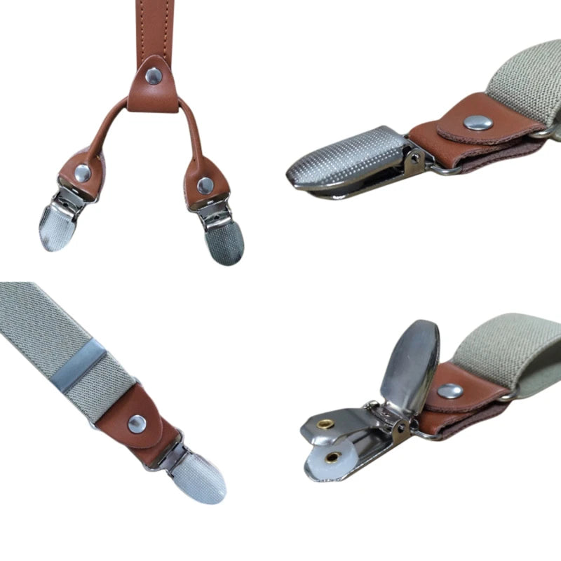 1pc Fashion Suspenders  Men Women 2.5cm Wide X-back 4 Clips Adjustable Elastic Trouser Braces Straps Gifts to Dad Husband 2025