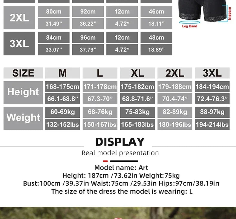 X-TIGER High Performance Breathable Cycling Underwear Men 5D Silicone Pad 3D Cutting Moisture Wicking Road Cycling Shorts