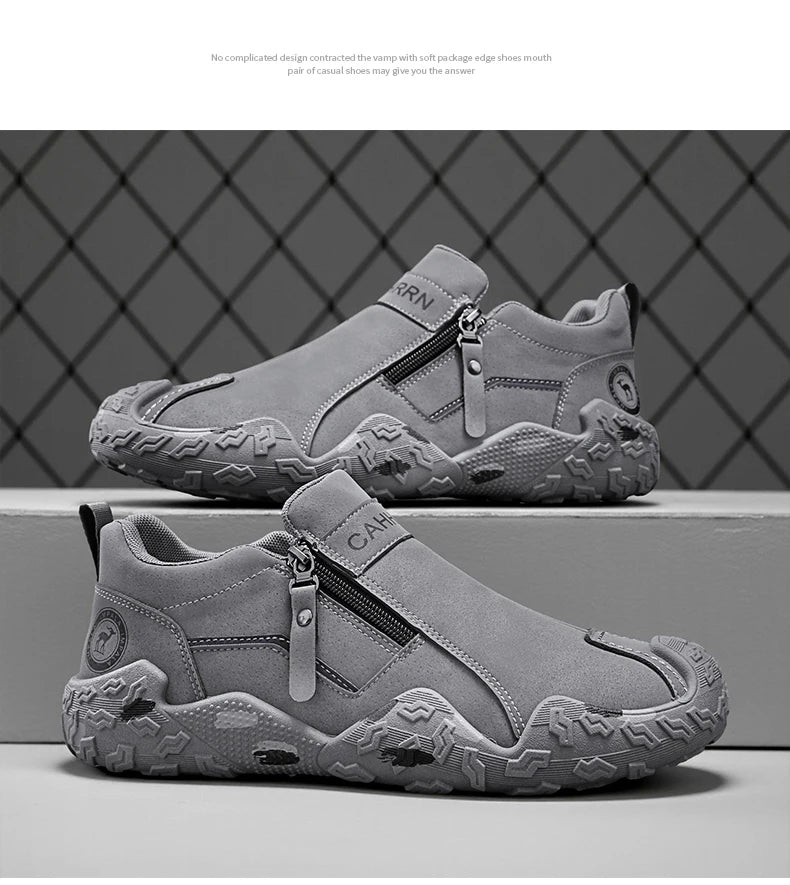 Man Sneakers Designer Short Boots Fashion Leather Men Casual Shoes Comfortable Outdoor Lightweight Flats Anti Slip Walking Shoes