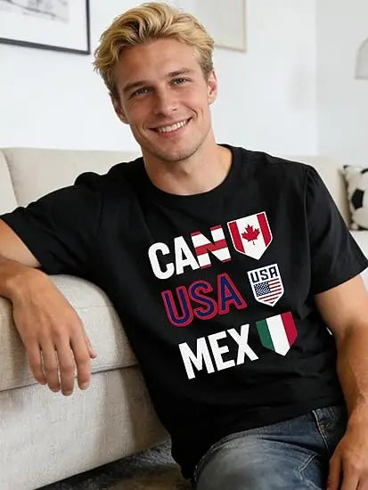 Soccer 2026 Shirts for Women Men USA Shorts Sleeve T-Shirt Football Themed Graphic Tee Top USA Canada Mexico Flags Jersey Gifts