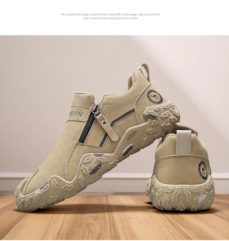Man Sneakers Designer Short Boots Fashion Leather Men Casual Shoes Comfortable Outdoor Lightweight Flats Anti Slip Walking Shoes