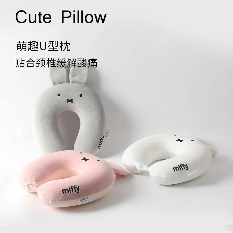 Cartoon Miffys U Pillow Cute Rabbit Memory Foam Neck Pillow Office Airplane Car Pillow Sofa Cushion Decoration Birthday Gifts