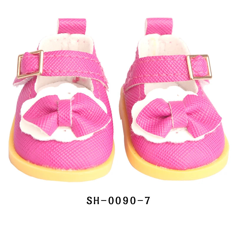 5.5cm Lovely Bow Doll Shoes For 14 Inch American& EXO Doll 1/6 New Mini Shoes Boots Accessories For 32-33 Russia DIY Doll,Nancy