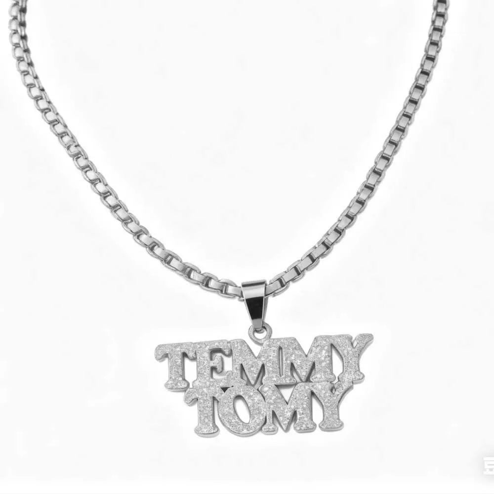 Big Bling Necklace Gold Color Hip Pop Rock Custom Name Personalized Pendant Gift For Women Black Men Dad Chain Stainless Steel
