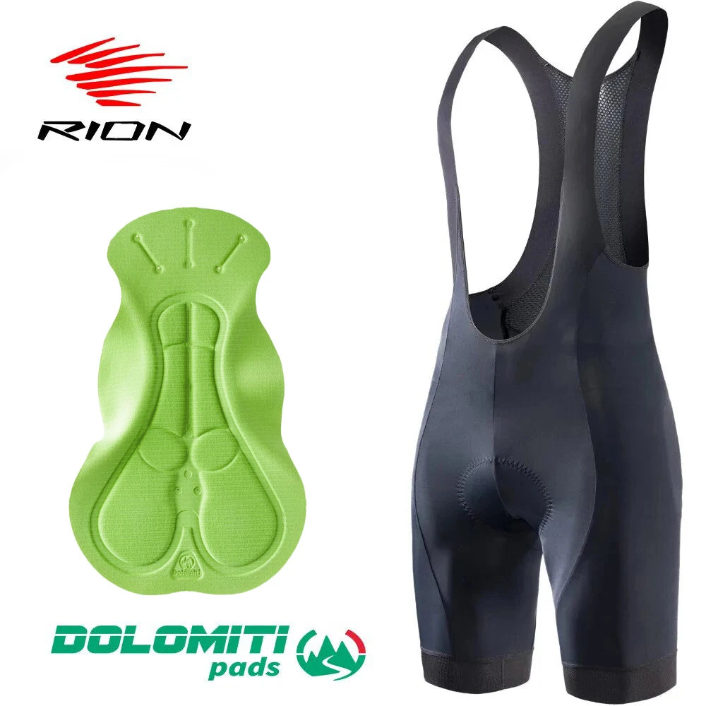RION Cycling Bib Shorts Men MTB Bibs Road Bike Tights Padded Bicycle Wear Pro Biker Clothing  Medium Distance Reflective Summer