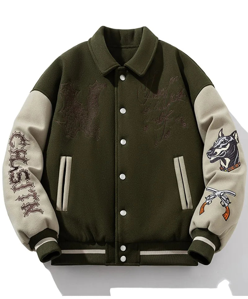 Man Baseball Jacket Winter Letter Embroidery Varsity Jacket Women American Vintage Coat Warm Fashion Hip Hop Original Original