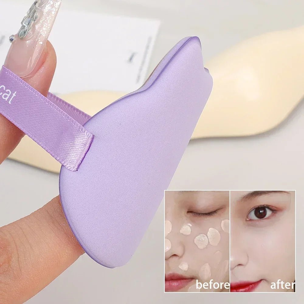 Cute Cat Paw Shaped Makeup Puff, Dual-use for Dry and Wet, Foundation Concealer Sponge, Fine Makeup Tool