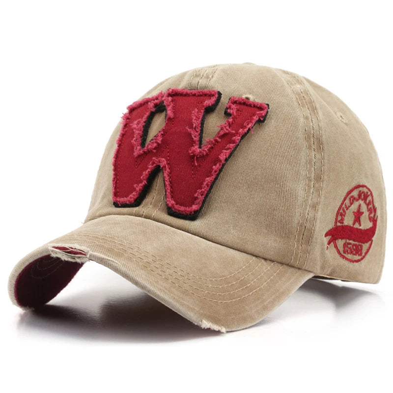 Women Men's Baseball Caps Letters W Embroidery Snapback Hip Hop Hat Adjustable Cotton Gorras Unisex Outdoor Casual Male Dad Hats