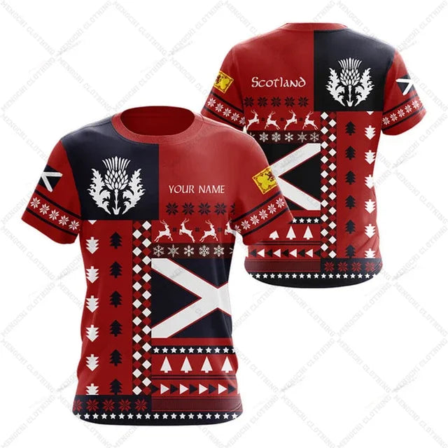 Scotland Symbol Customize Graphic T-shirts Summer Unisex Oversized Tees Casual Short Sleeve Tops Adults and Kids Sportswear