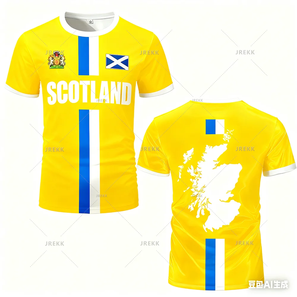 Fashion Scotland Flag Football Jersey 2026 Casual Maillot Football Mens Sports Jersey Loose O Neck Quick Dry Breathable Tee Tops