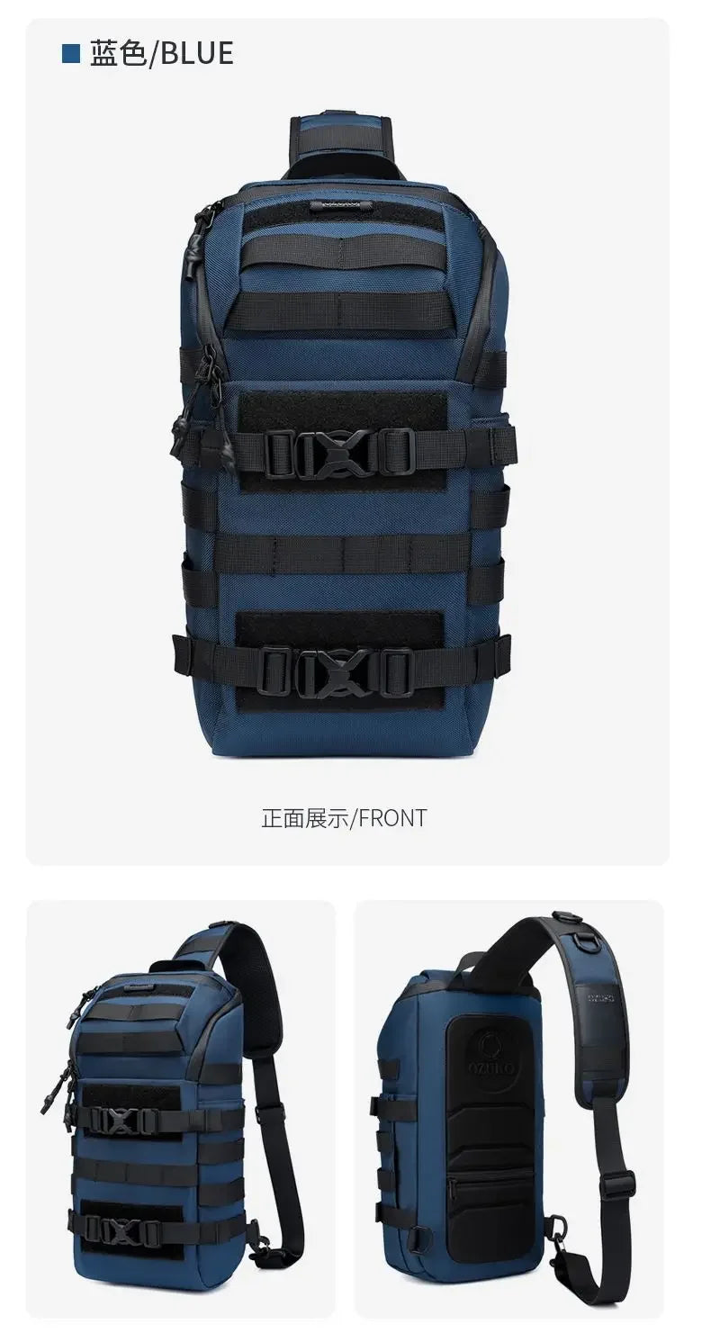OZUKO Bicycle Bag   Crossbody Bag Camping Riding Travel Rucksack Molle Tactical Bags Hiking Cycling Outdoor
