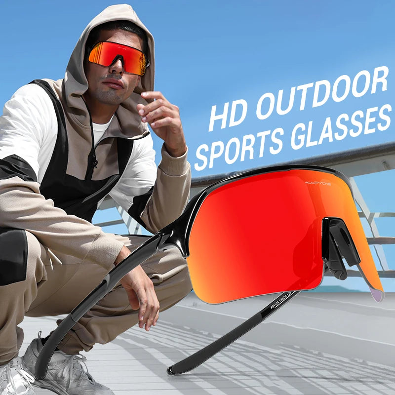 KAPVOE New Photochromic Hiking Eyewear Sunglasses Man Cycling Glasses Driving Bicycle Women MTB Bike Outdoor Sport UV400 Goggles