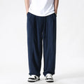 Summer Wide Leg Pants Men's Cotton Linen Harun Loose Pants Men Casual Elastic Waist Circumference Lantern Trousers Plus Size 5XL