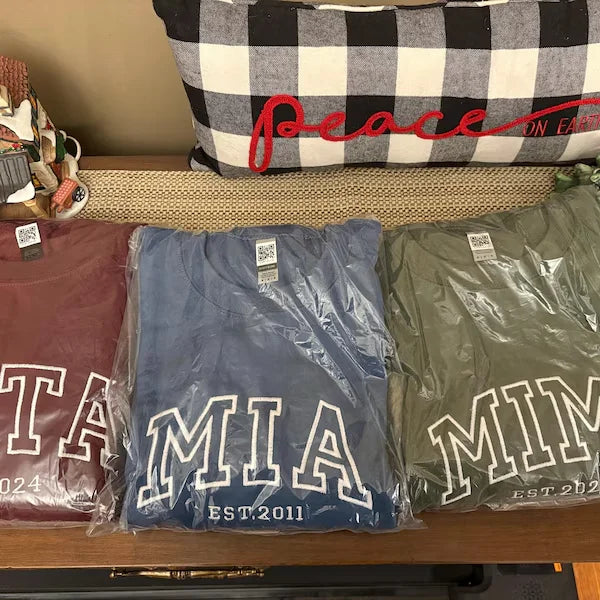Custom Embroidered Sweatshirt, Name On Sleeve With Heart, Grandpa Shirt With Date, Daddy Est Year Shirt, Gift For New Dad