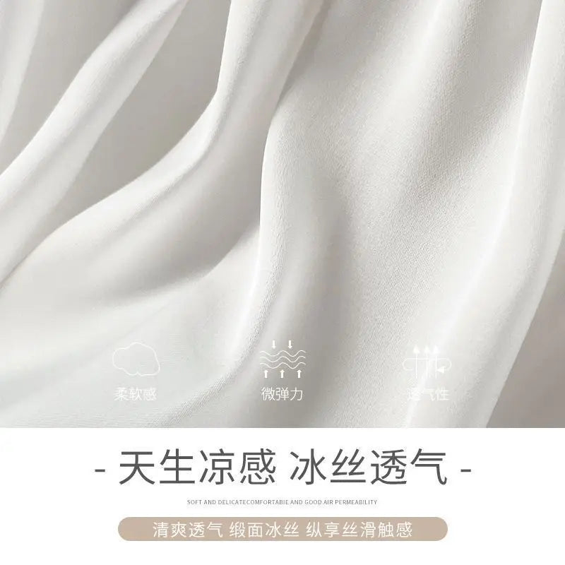Ice Silk Safety Shorts for Women Anti-Pantyline Seamless Invisible Underwear Summer Thin Breathable Lace Lined Panties Home Wear