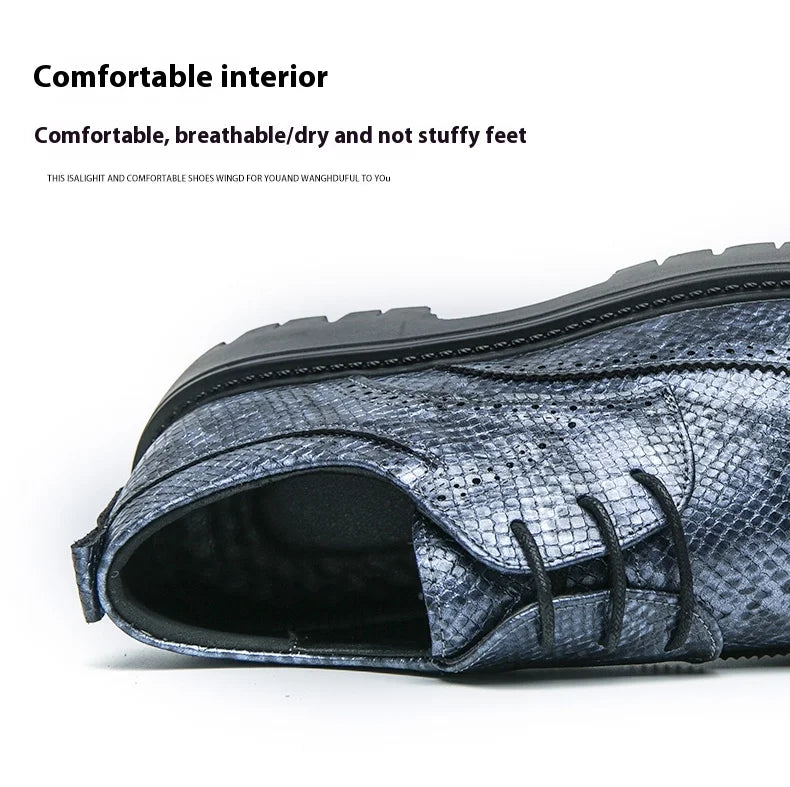 Brogues Men's Luxury Designer Style Thick Sole Shoes Elegant and Sophisticated Gentleman's Shoe Popular Wedding Party Shoes