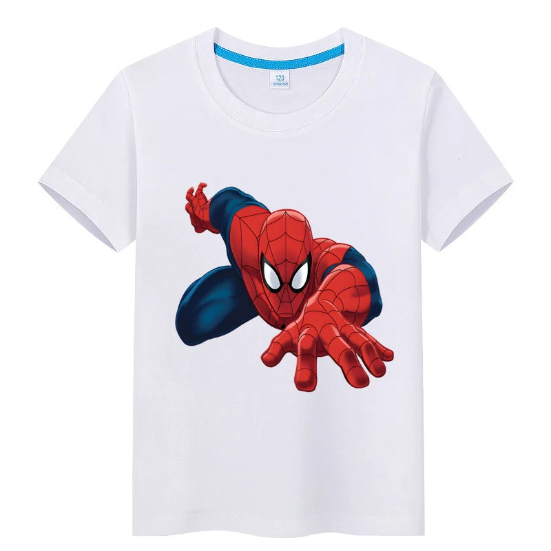 Kid's Iron Man Spider Man Retro T-shirt Printed Casual Harajuku Aesthetics Neutral Theme Superhero Fan Artwork Clothing