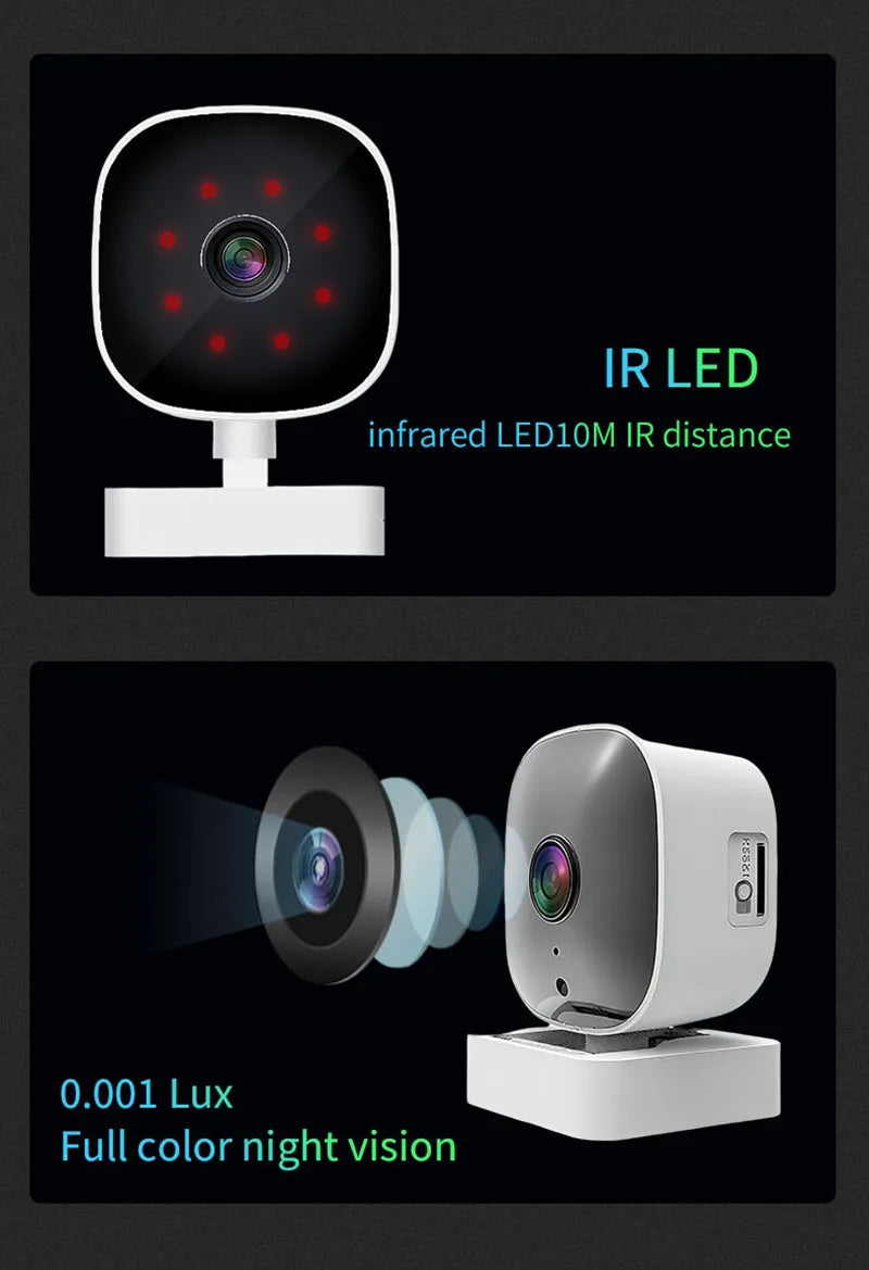 Window Camera Replaces Outdoor Cameras 2.4/5GHz WiFi Camera 3MP Resolution Full-Color Night Vision Through Window Mini Camera