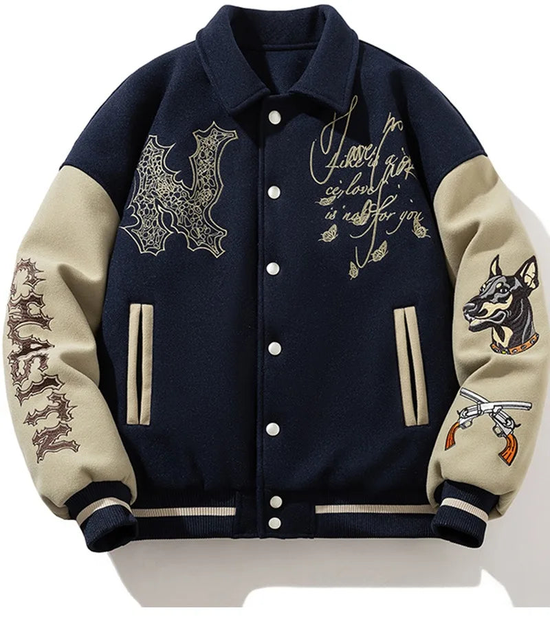 Man Baseball Jacket Winter Letter Embroidery Varsity Jacket Women American Vintage Coat Warm Fashion Hip Hop Original Original
