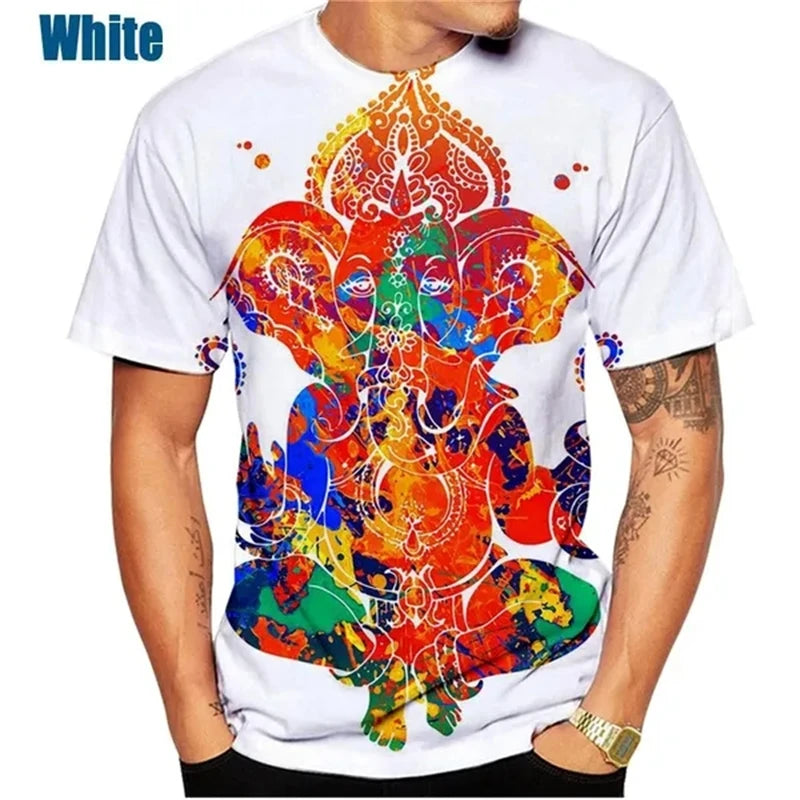Hindu Ganesha 3D Print T-Shirts Men Women Fashion Streetwear Short Sleeve T Shirt Oversized Harajuku Male Tees Tops Man Clothing