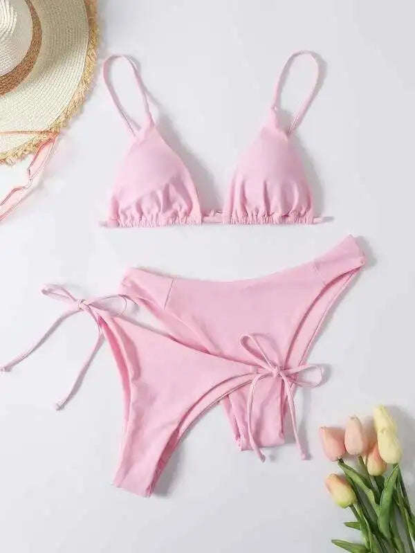 Brazilian Swimsuit Women Sexy Bikini Set Push-up Padded Bra Thong Two Pieces Swimwear Beachwear Bathing Suit Femme