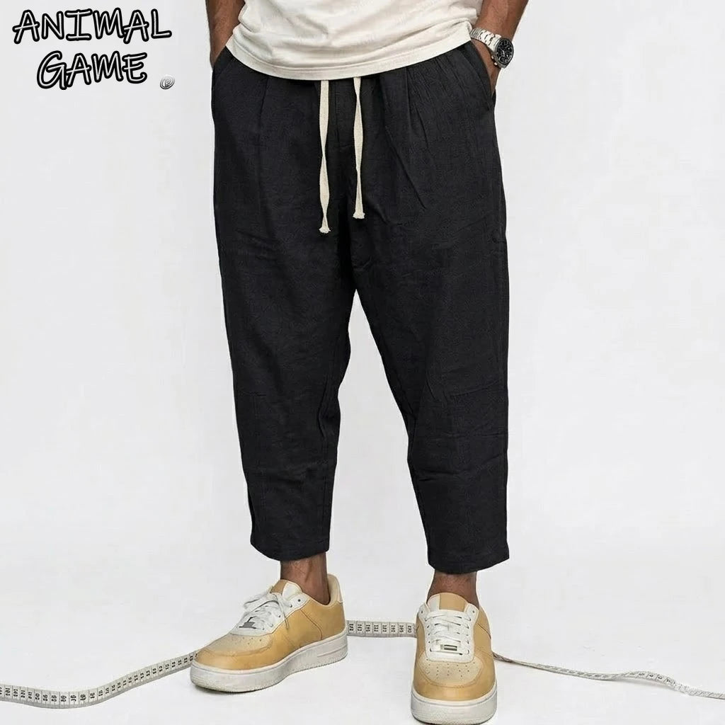 New Linen Pants Man Summer Casual Pants for Men Gym Man Baggy Pant Beach Loose Hawaiian Pant Lightweight Men's Cotton Work Pants
