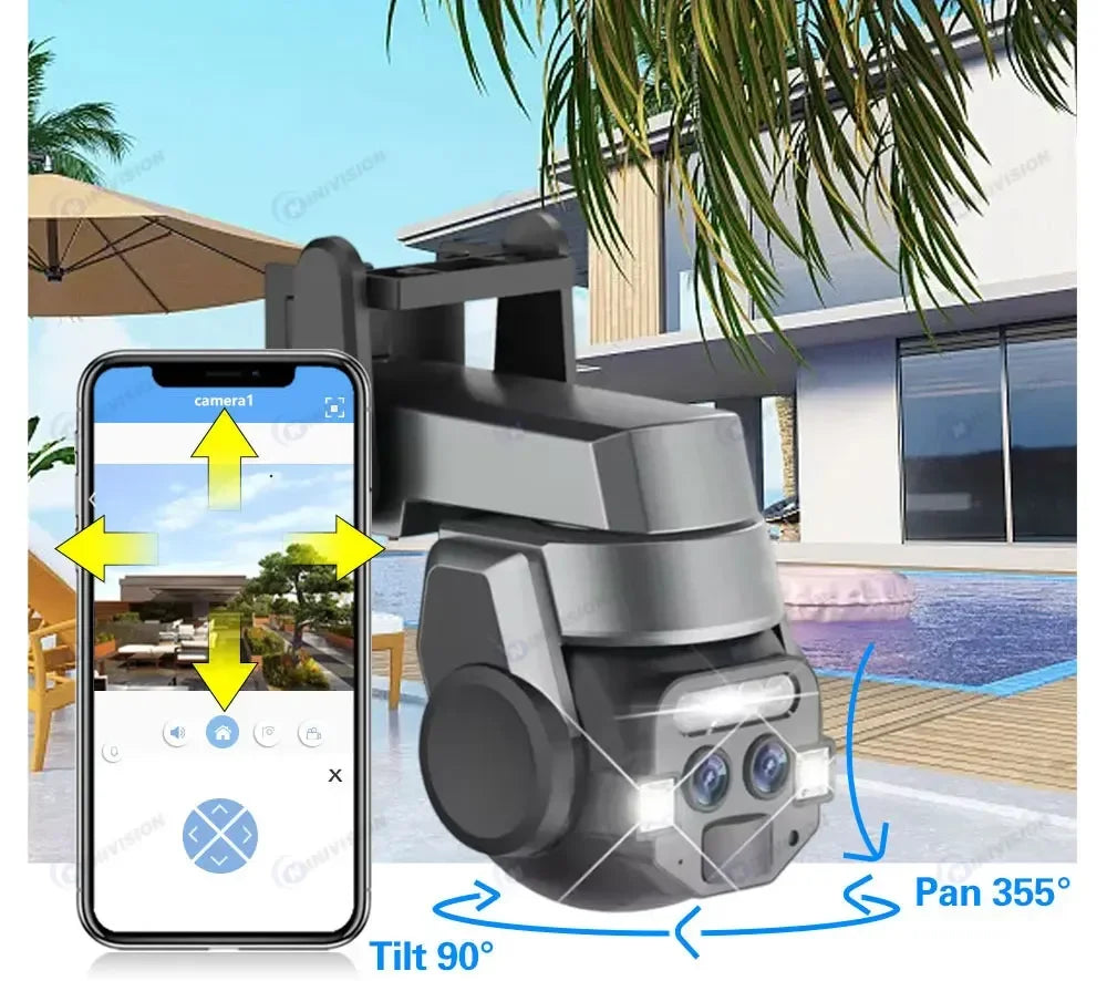 Carecam Pro 4K 8MP Dual Lens Wireless Camera Human Detection 10X PTZ Zoom Color Night Vision CCTV  Intelligent Monitoring Camera