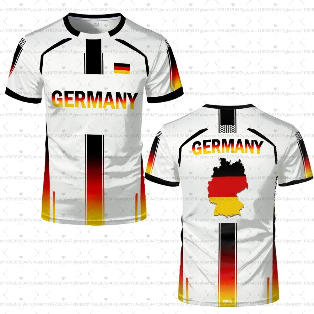 2026 men Germany Football Jersey Flag Print T-shirt Men Women Quick Dry Soccer Training Casual Streetwear Short Sleeve Sport Top