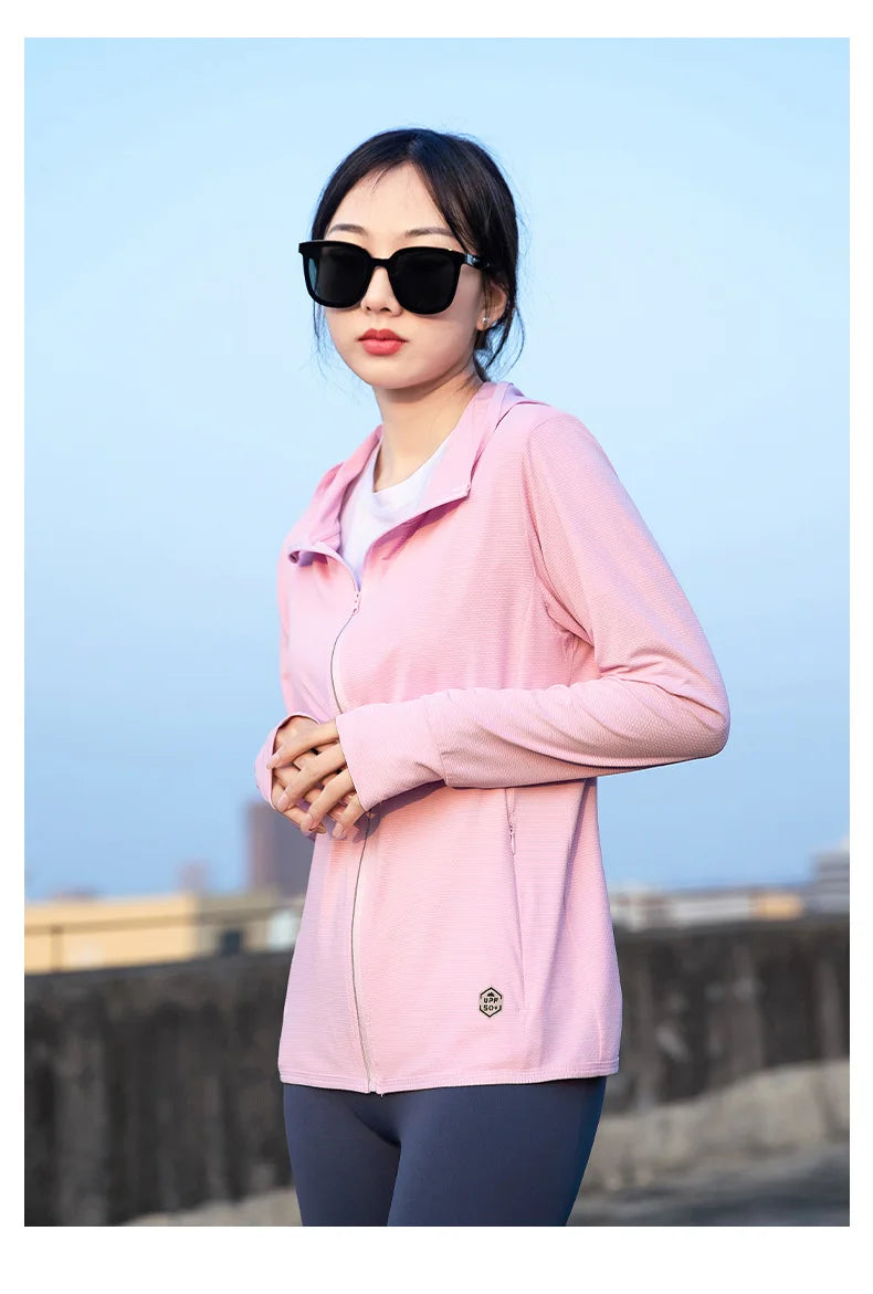 YJKVUR Unisex Summer New UPF 50+ UV Sun Protection Hoodie Jacket Men Women Lightweight Hiking Outdoor Long Sleeve Sun Shirt Coat