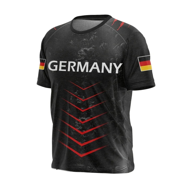 Germany Flag Jerseys T-Shirt For Men German National Emblem 3D Print Tee Loose O-Neck Tops Sports Uniforms Short Sleeve T Shirts