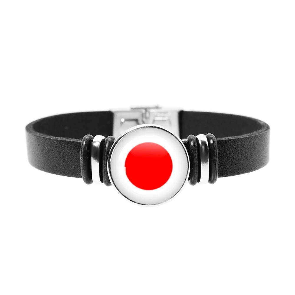 National Flag Bracelet Swiss Mexico Brazil Haiti Australia Germany Watch Strap Leather Bracelet Bangle Fashion Party Jewelry Gif