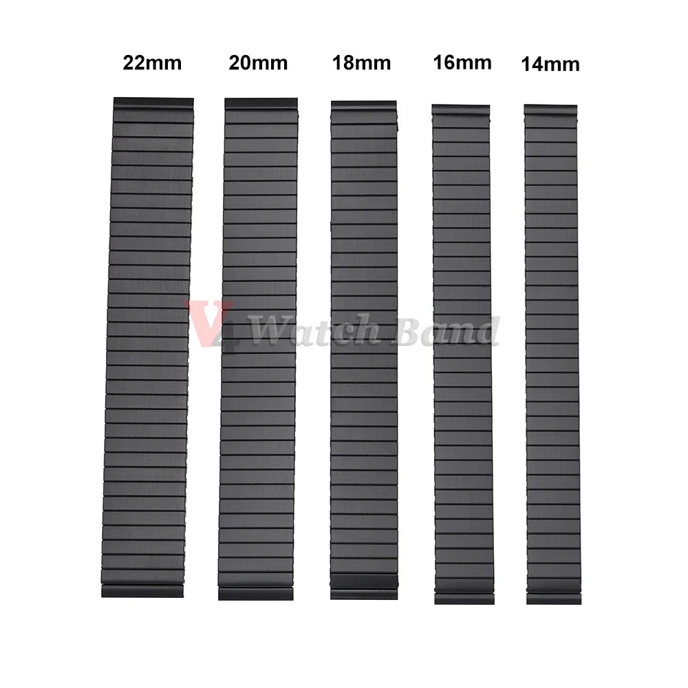 14mm 16mm 18mm 20mm 22mm Stainless Steel Elastic Stretch Strap Watch Band Accessories Bracelet Metal Expansion Strap Wristband