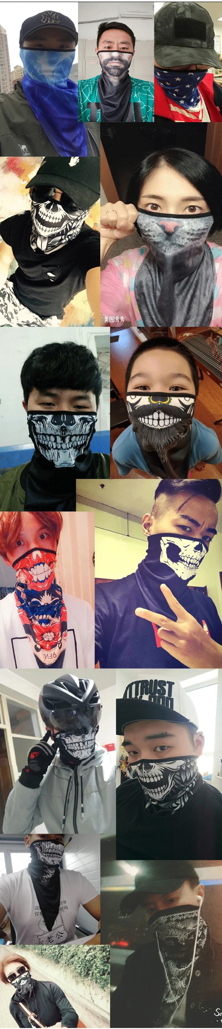Sports Scarf for Cycling, Cooling Face Mask, Windproof Neck Gaiter, UV Protection Scarf for Beach, Fashion Bandana for Men Women