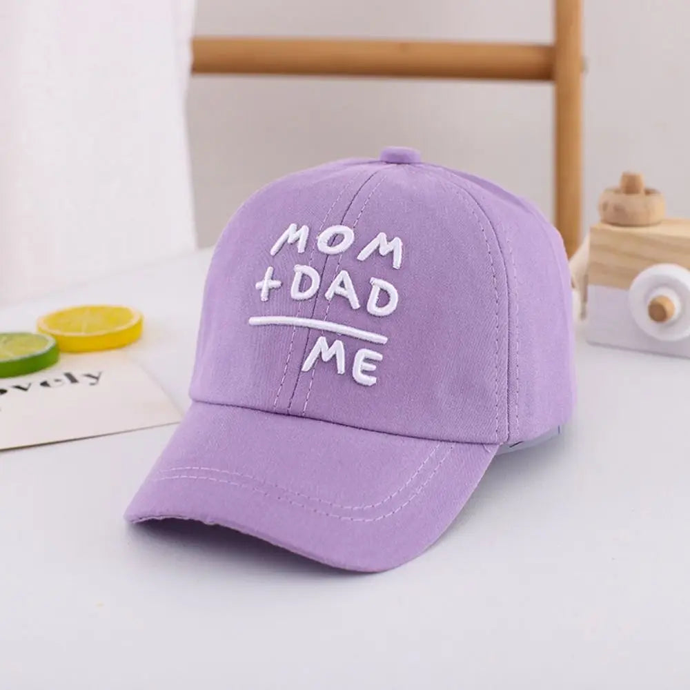 Children's Hats Spring Autumn Boys Girls Duckbill Hats Casual Baby Caps Fashion Cute MOM+DAD=ME Embroidery Sun Hats