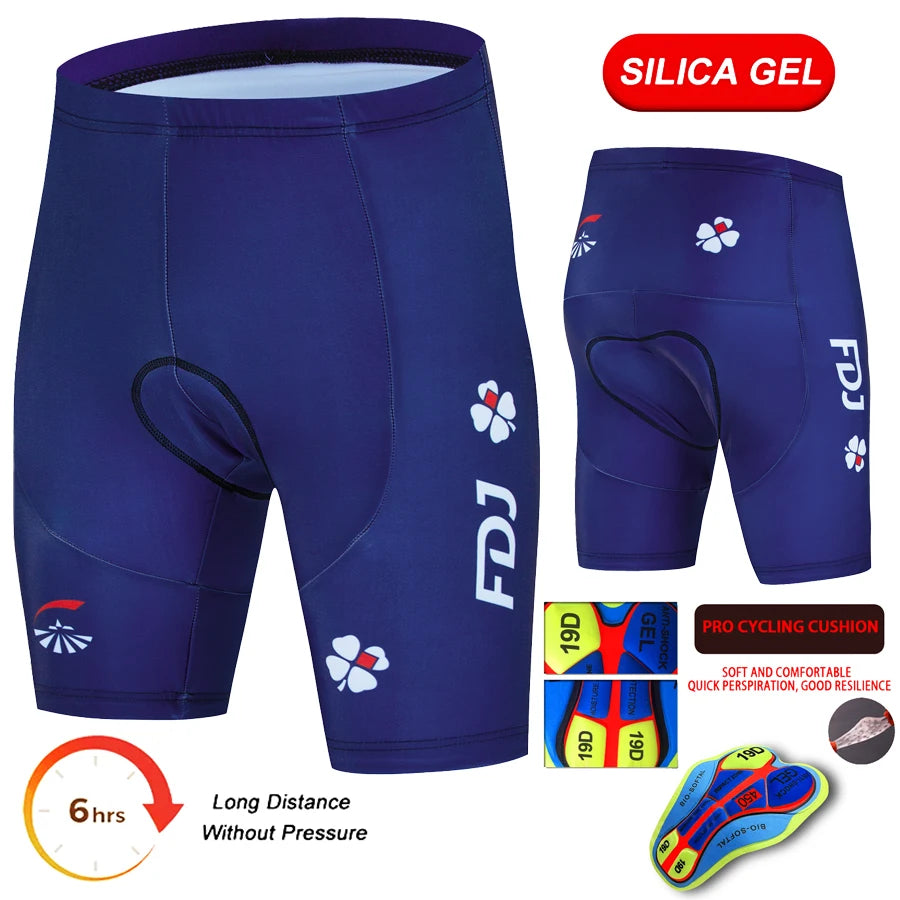 2026 FDJ Shockproof Summer Cycling Shorts 19D Gel Pad Cycling Short Pants Mountain Bike Shorts Cycling Clothing Bicycle Clothes