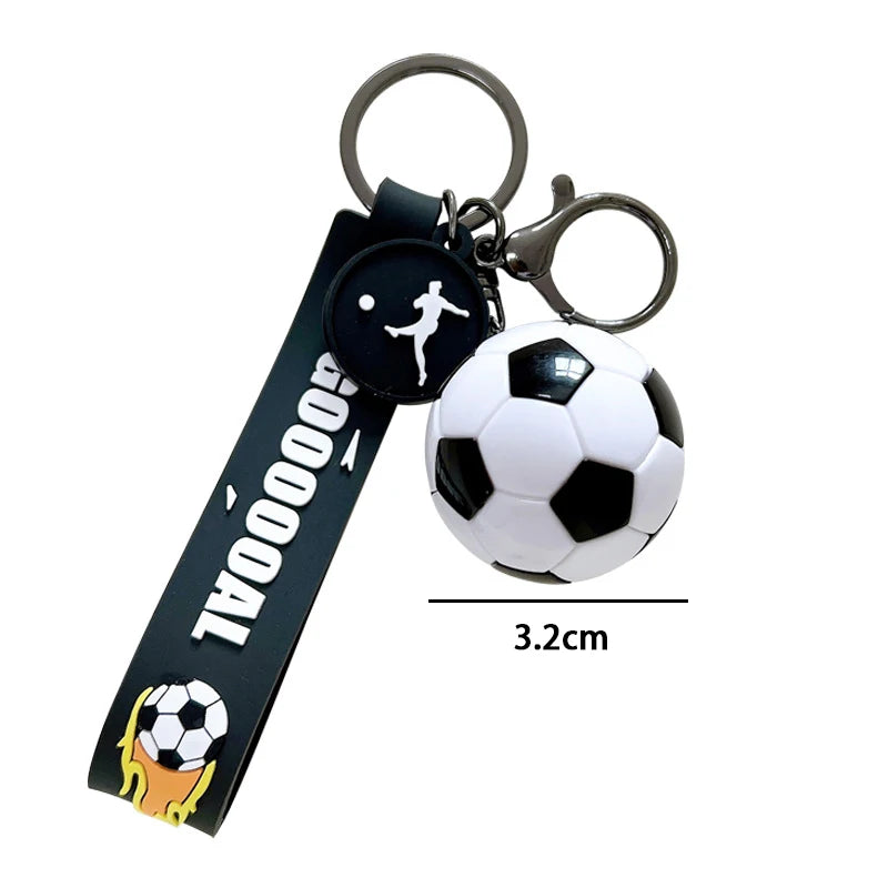 Football Keychain For Fan PVC Soft Glue Soccer Pendant Keychain Accessories Bag Decoration World  Cup Souvenirs Key Chain Gifts