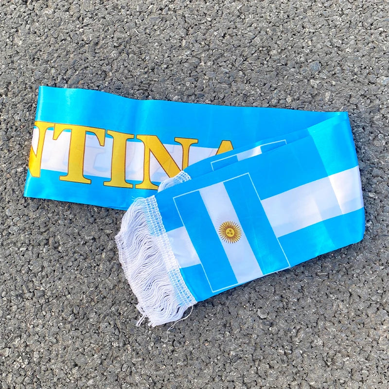 Aerlxemrbrae 14*130cm  Football  Headscarf Spain Brazil Argentina Soccer  Scarf Event Party Supplies Champion Scarf