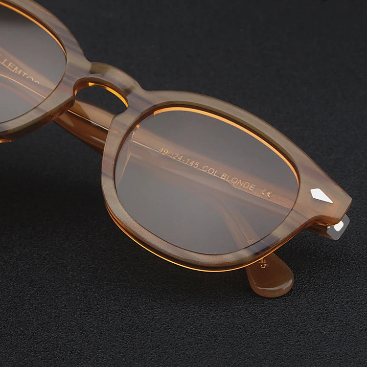 Johnny Depp Sunglasses Man Polarized Sun Glasses Luxury Brand Vintage Acetate Frame Blue Night Vision Goggles Woman