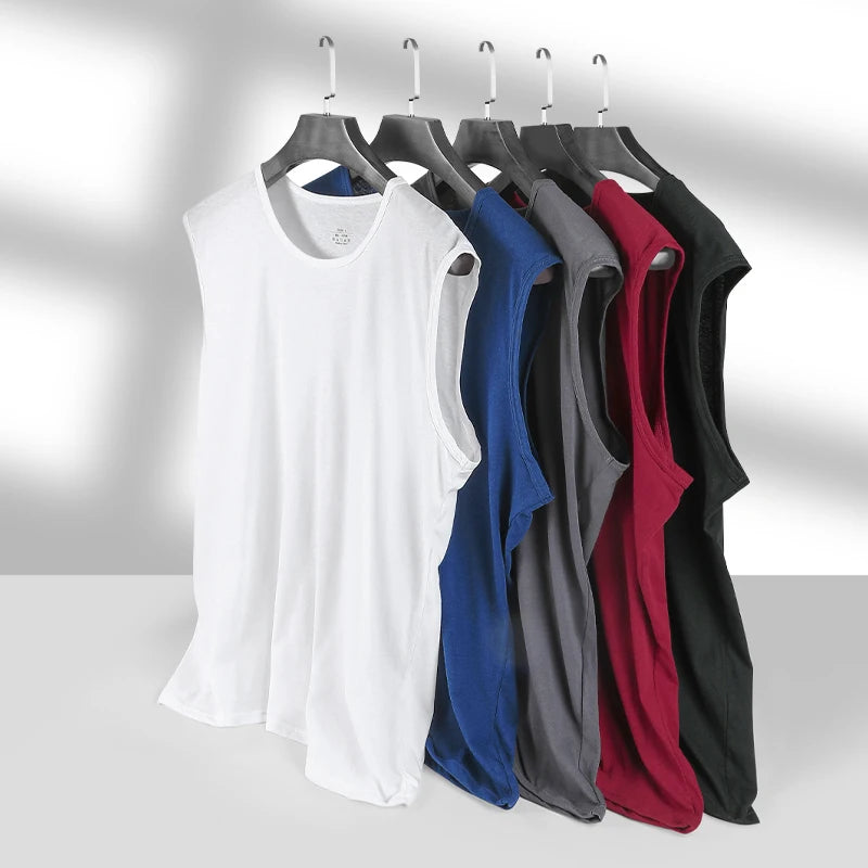 Men's pure cotton vest breathable slim youth sports foundation hurdle I loose summer thin halter undershirt