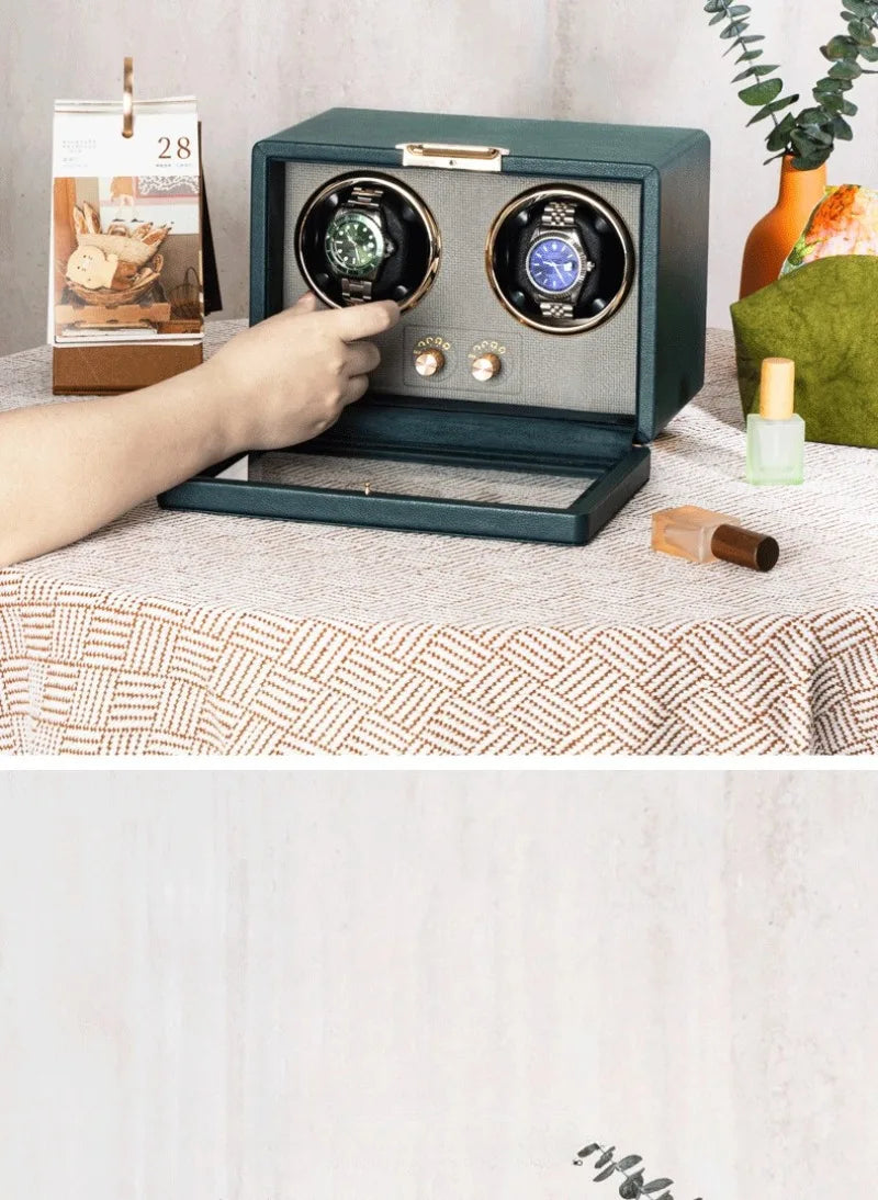 PU Leather Watch Shakers Mute Automatic Watches Winders Collection Protect Mechanical Watches Shaker Transparent Window Winder