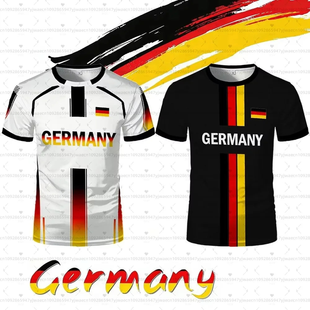 2026 men Germany Football Jersey Flag Print T-shirt Men Women Quick Dry Soccer Training Casual Streetwear Short Sleeve Sport Top