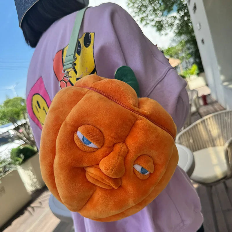 Highland Cow Halloween Pumpkin Slippers Backpacks Plush Fluffy Lantern Bags Slipper with Socks Bedroom Funny Shoes Gifts