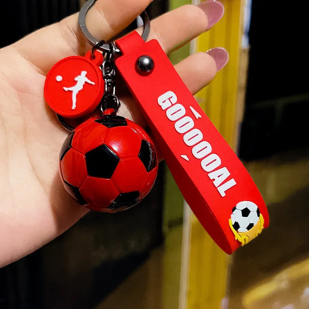 Football Keychain For Fan PVC Soft Glue Soccer Pendant Keychain Accessories Bag Decoration Qatar Cup Souvenirs Key Chain Gifts