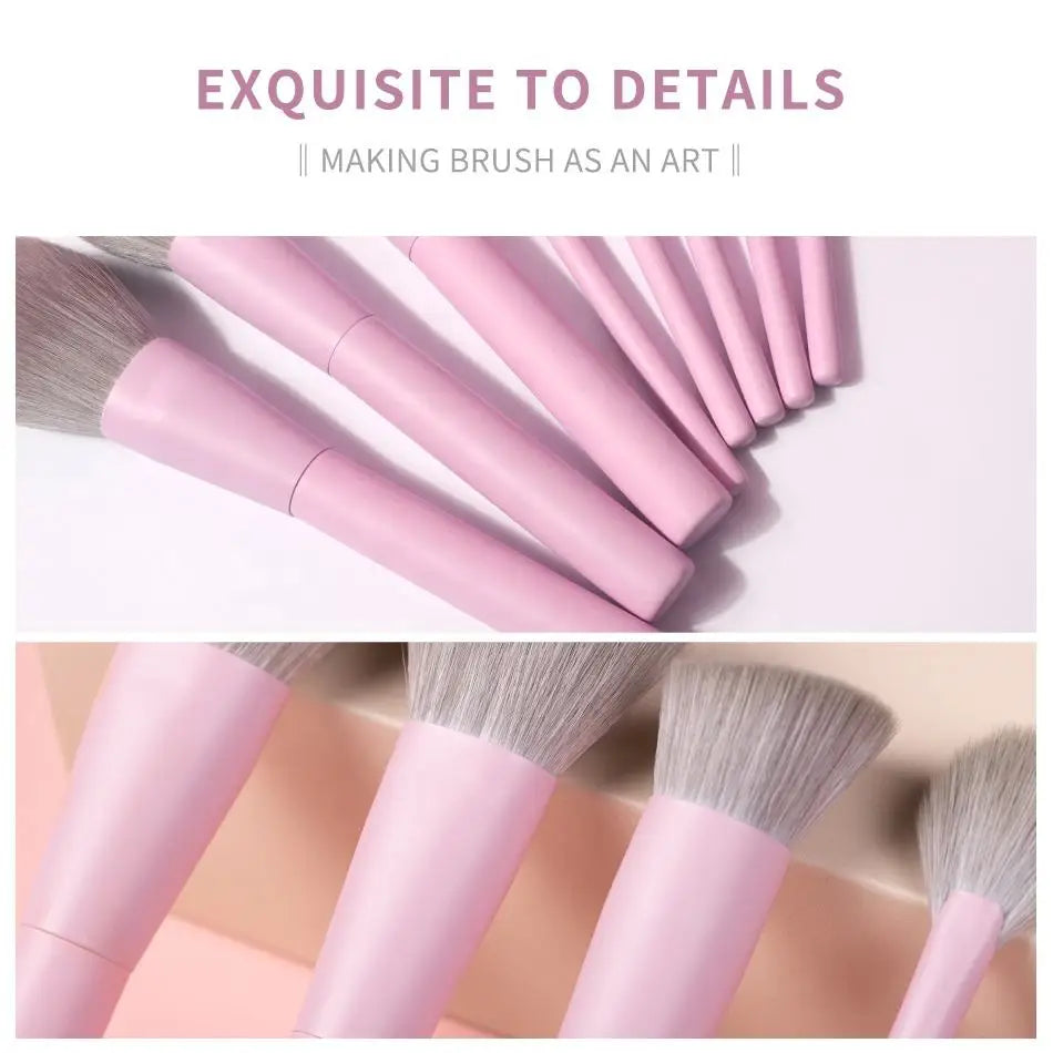 Purple Pink Makeup Brushes Set Synthetic Hair Vegan Brush 8 Pcs Beauty Tool For Foundation Eye Shadows Blending Powder Cosmetic