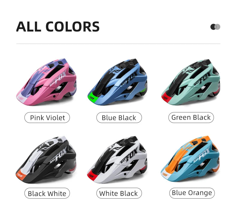 BATFOX 2025 New Mountain Bike Helmet Summer Colorful Cycling Helmet for Adults Youth Men and Women Speed Racing Bicycle Helmets